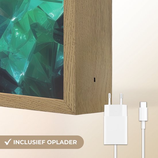 Nachtlampje 60x40 cm - Kinder lamp - Playstation - Kleurrijk - Abstract - Neon - Tafellamp kinderkamer draadloos - Slaapkamer lampje - Bedlamp kinderen - Kinderlampje - Wandlamp babykamer - Nachtlampjes van OnlyWow — afbeelding 5