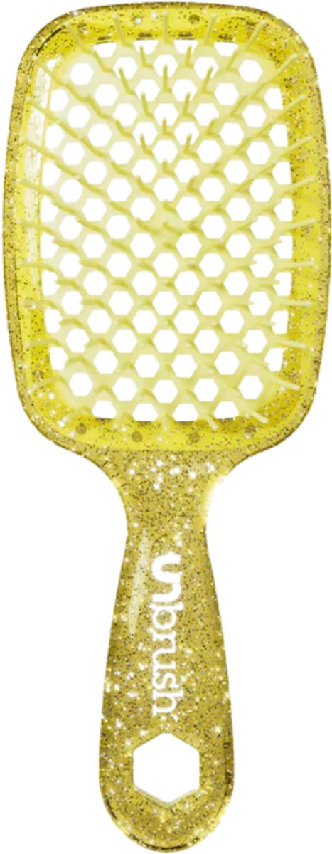 UNbrush Detangling Hair Brush Glitter - Amber Yellow