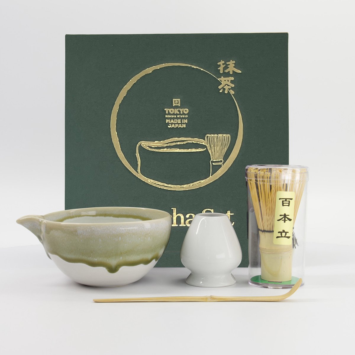 Tokyo Design Studio – Matcha Geschenkset – Sasa Groen – 14.5×6.5cm – 4 Stuks
