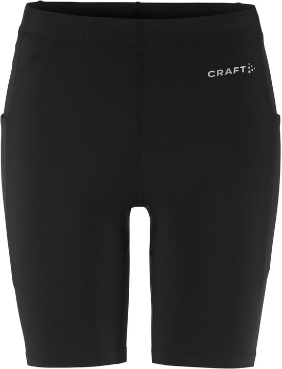 Zwarte Craft sportlegging met logo op de achterkant en zakken aan de zijkant.