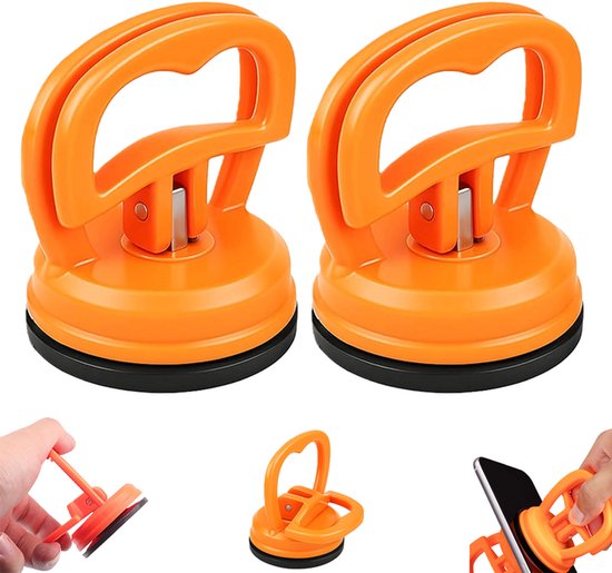 2 pièces Ventouse puissante - Ventouse d'écran - Ouvreur d'écran - Ventouse pour remplacer et ouvrir les écrans d'ordinateur - Outil de réparation et de démontage - Ventouse puissante pour ouvrir l'écran LCD d'un téléphone mobile - Oranje