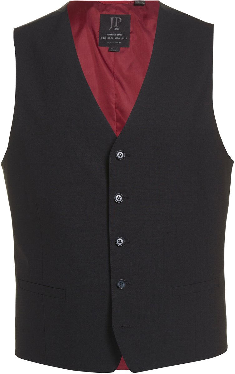 JP 1880 - Heren - Gilet business FLEXNAMIC® combineersysteem Zeus - Zwart - Maat 56