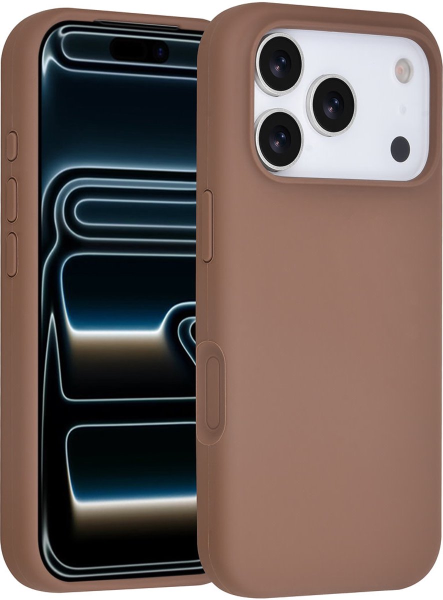 TUNIQ telefoonhoesje voor Apple iPhone 17 Pro - Siliconen backcover - Bruin
