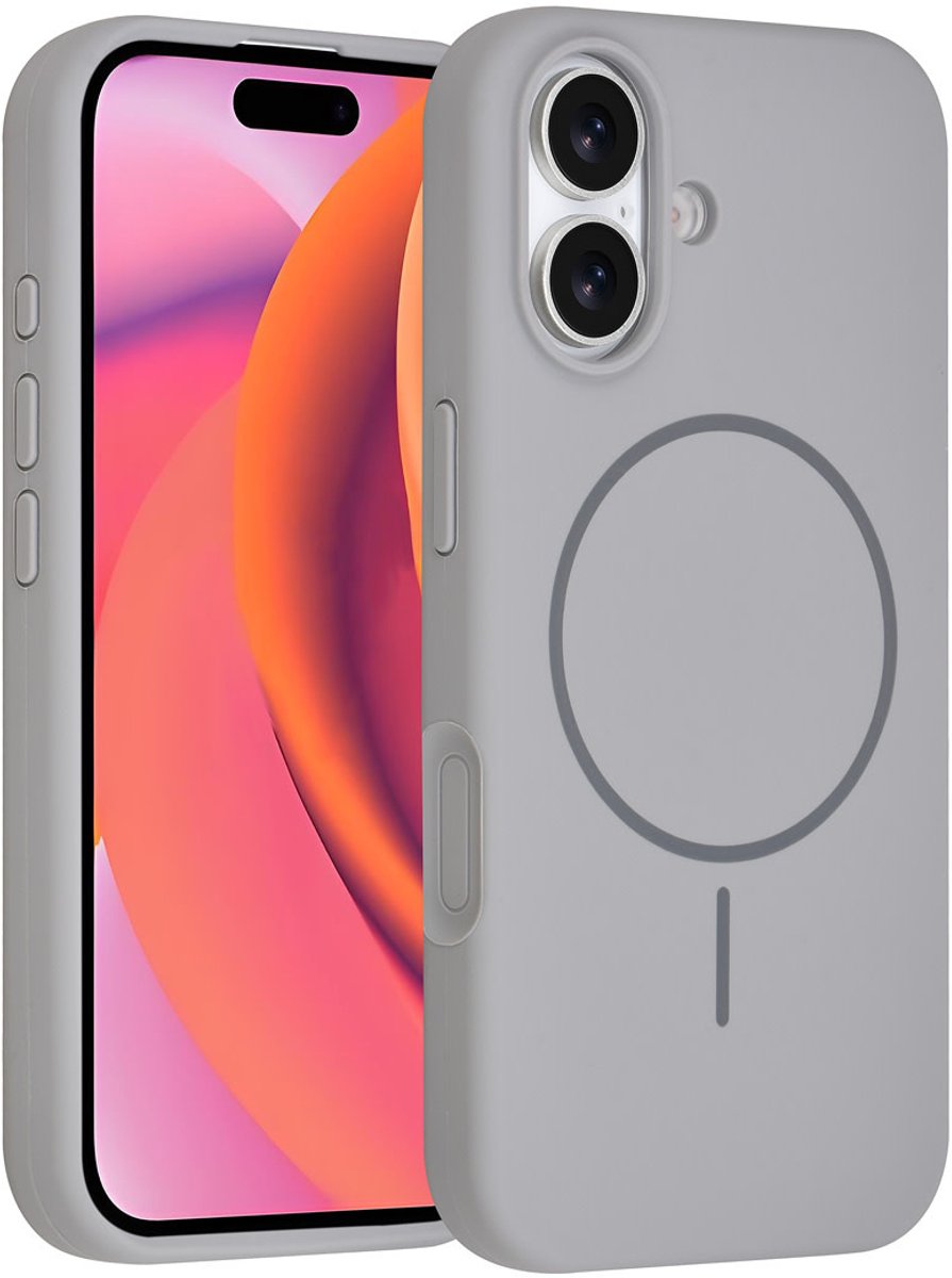 TUNIQ telefoonhoesje voor Apple iPhone 17 - MagSafe siliconen backcover - Grijs