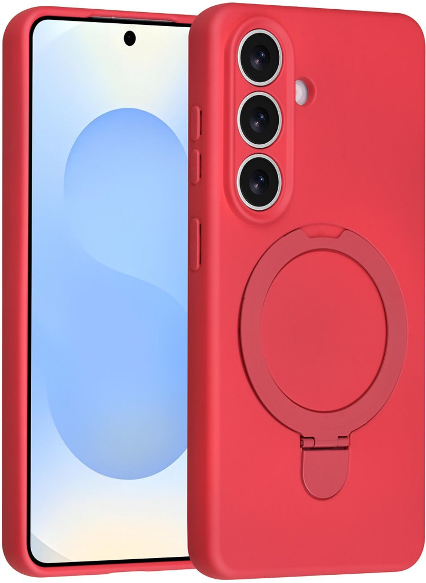 TUNIQ telefoonhoesje voor Samsung Galaxy S26 - Met ringstand en koord - Rood