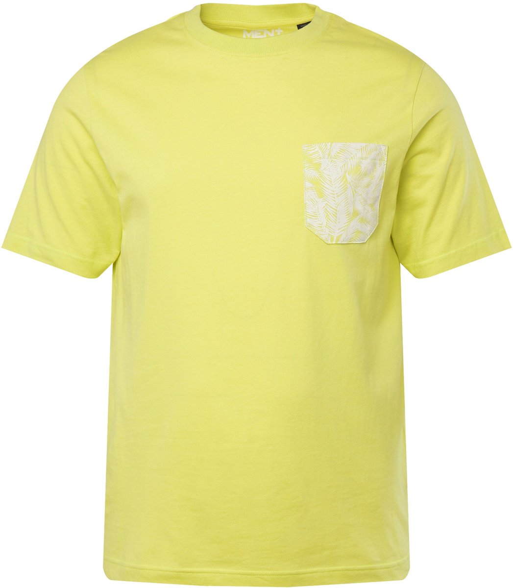 Men Plus - Heren - T-shirt korte mouwen borstzak - Limoengroen - Maat 60+
