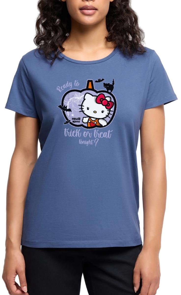 Hello Kitty Halloween Trick Of Treat Premium T Shirt Dames
