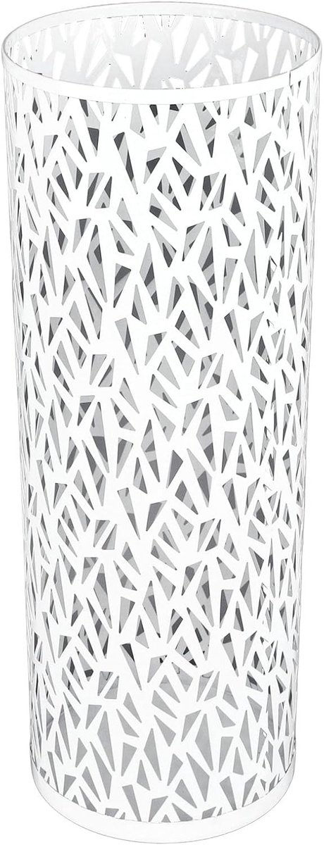 Imperatoris - Paraplubak - Parapluhouder - Vrijstaand Umbrella Stand - Rond - Wit - 42 cm Hoog - Modernere metaalachtige stijl