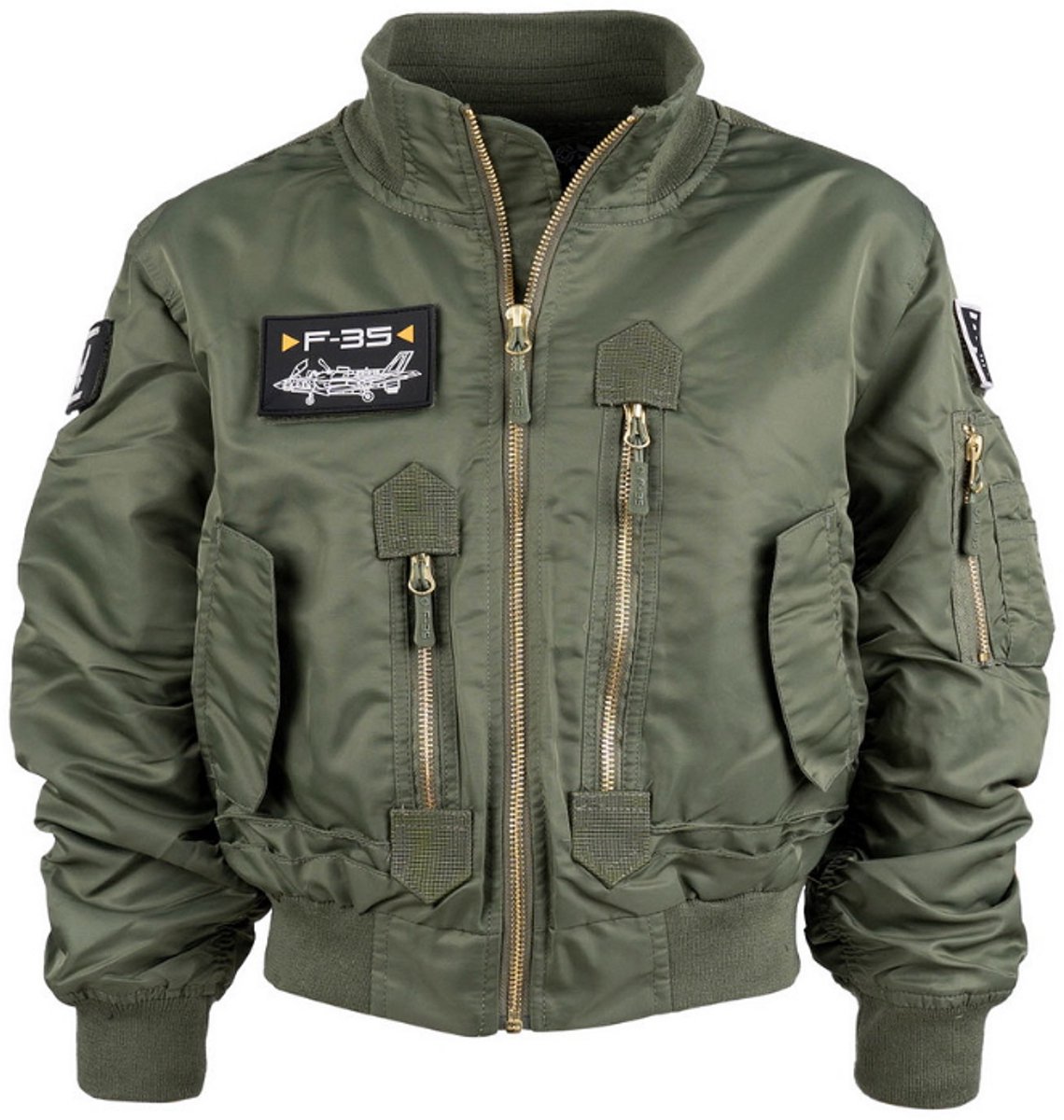 Kinder - F-35 Flight Jacket - Maat 122-128 - Groen