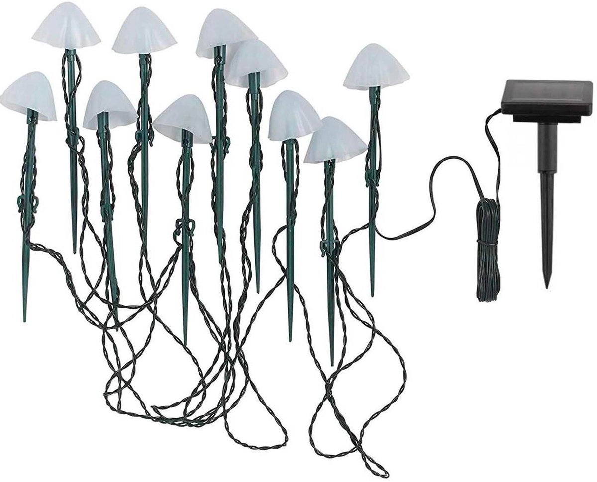 Set van 10 mini-paddenstoelen op zonne-energie 3.8M CHAMPY