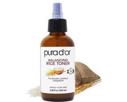 PURA D’OR Rice Water Balancing Facial Toner 100 ml – Hydraterende & Kalmerende Gezichtstoner met Natuurlijke Extracten – Alcoholvrij – Travel Size 100ML