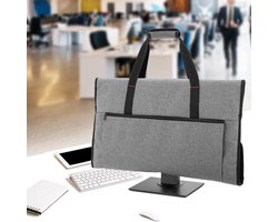 Reistas voor 24 inch LCD Scherm – Tas – Gepadding Velour – Monitor Bescherming – Accessoire Compatibel – Grijs