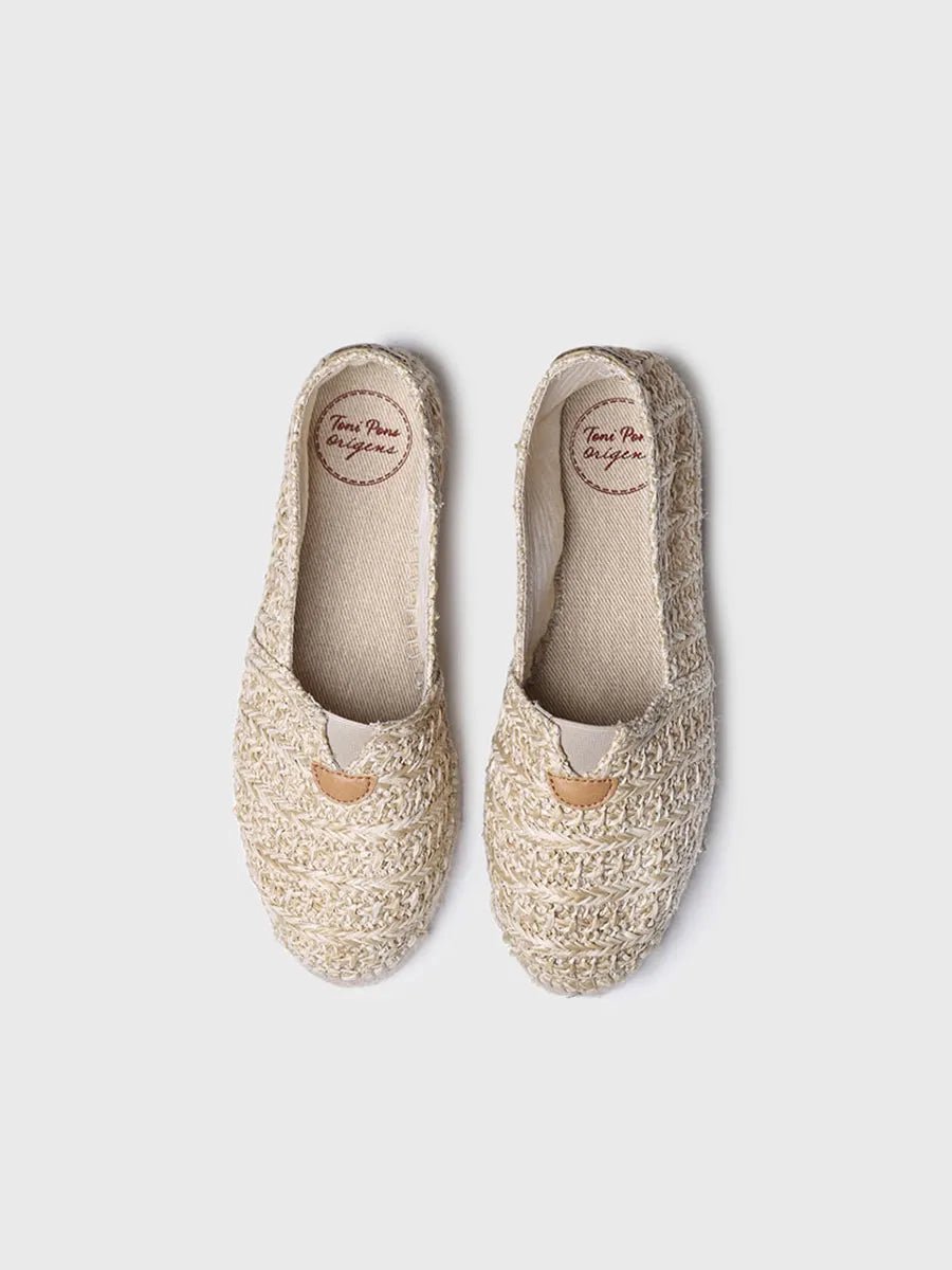 Platte damesespadrille van raffia | ARLET-NZ