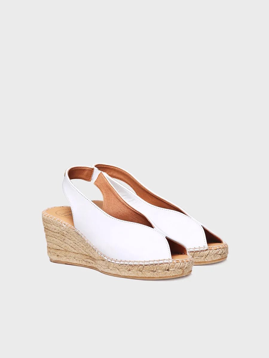 Espadrille met peeptoe-sleehak | LAILA-P