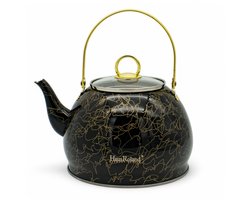 Haus Roland waterketel 1 liter HR710-10 – Inductie waterkoker – Zwart met goud – Zonder fluit – Opklapbaar handvat