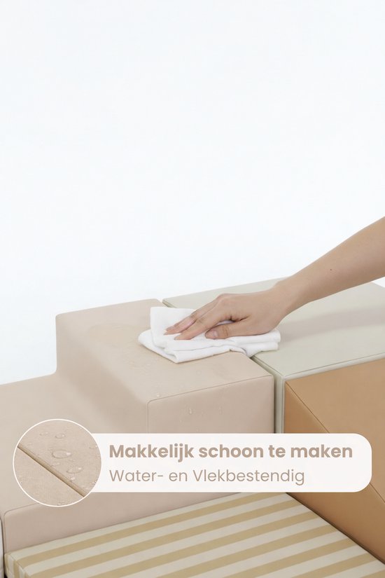 HENVAE® Baby Foam Blokken 5-delige Speelset - Glijbaan - Baby - Baby Speelgoed 6 maanden - Zachte blokken Baby - Montessori Speelgoed - Speelgoed 1 jaar - Educatief Speelgoed - Stapelblokken - Sensorisch Speelgoed - Speelblokken - Klimblokken Baby