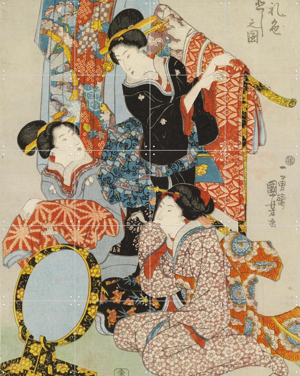IXXI The Wedding Colour Alteration Ceremony, Utagawa Kuniyoshi & Victoria and Albert Museum - 80 x 100 cm - Gratis ophangtool - Grote wanddecoratie en