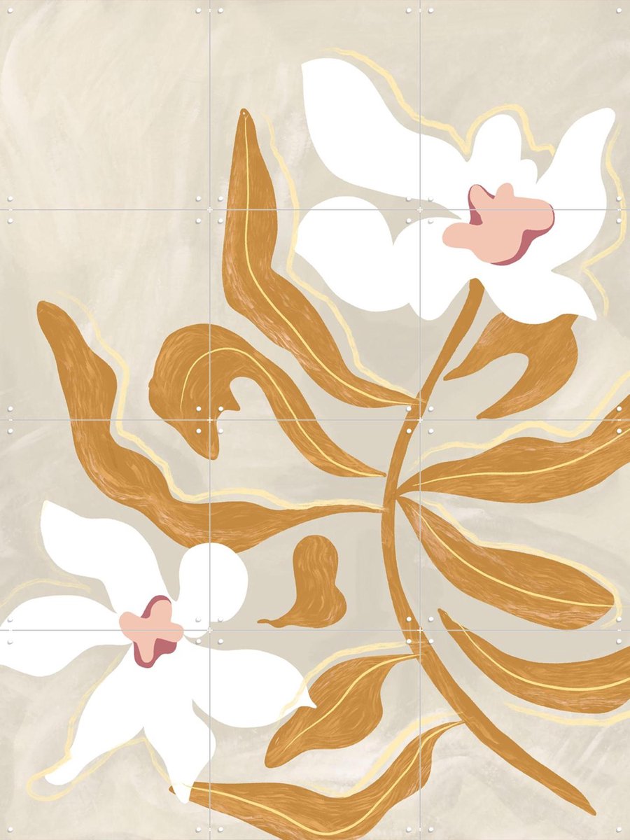 IXXI Flower Flower Flower, Arty Guava - 60 x 80 cm - Gratis ophangtool - Grote wanddecoratie en posters - Minimalisme, Illustraties, Digitale Kunst