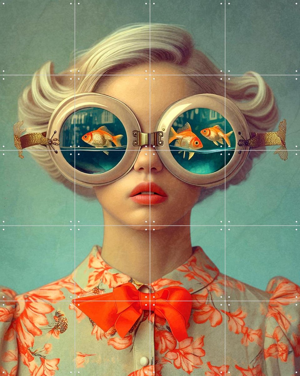 IXXI Visioen, Mirjam Duizendstra - 80 x 100 cm - Gratis ophangtool - Grote wanddecoratie en posters Woonkamer, Portretten