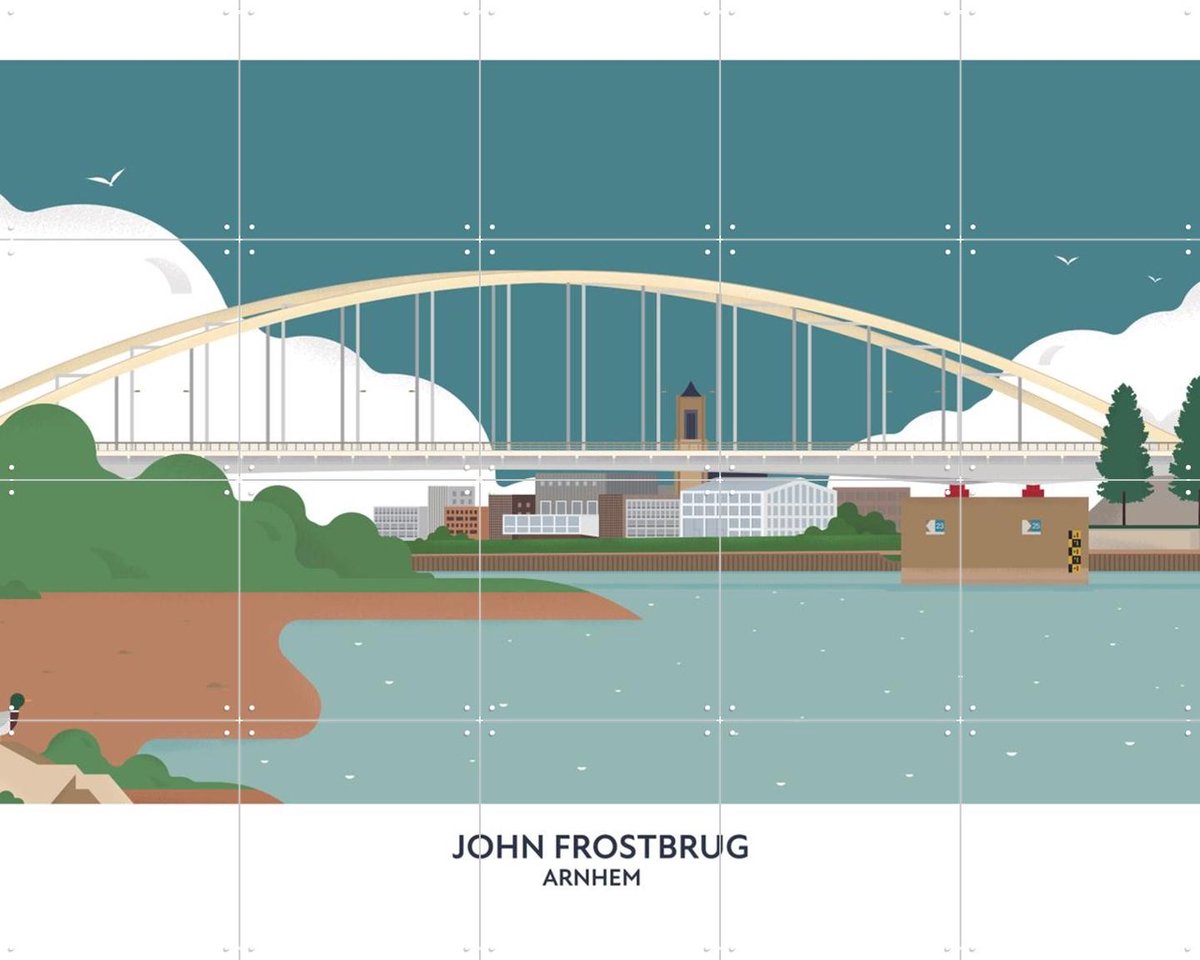 IXXI John Frostbrug, Studio Kars + Boom & Design Podium Nijmegen - 100 x 80 cm - Gratis ophangtool - Grote wanddecoratie en posters - Grafisch