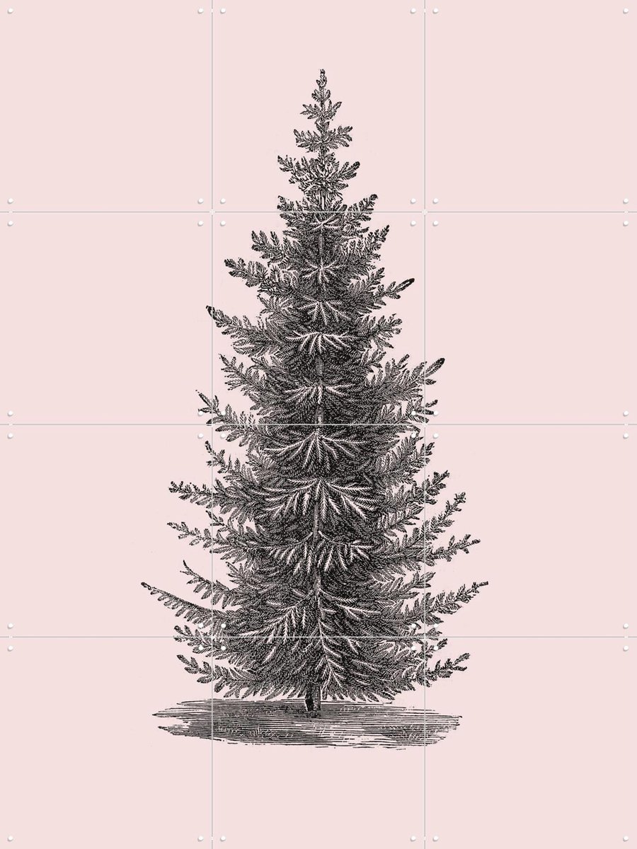 IXXI Forest Tree pink, IXXI - 60 x 80 cm - Gratis ophangtool - Grote wanddecoratie en posters - Illustraties, Vintage, Slaapkamer, Woonkamer