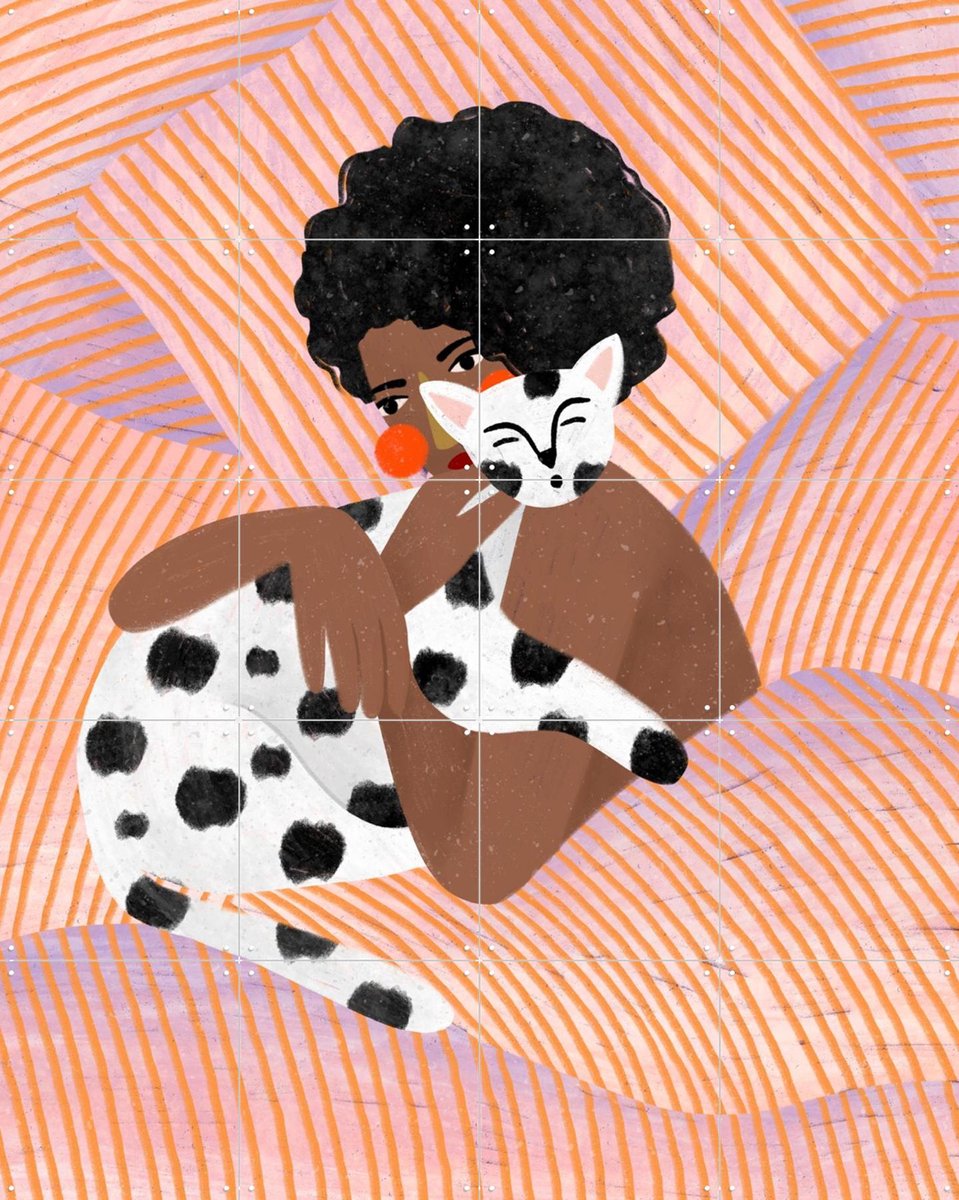 IXXI Cozy Embrace, Bea Müller & Various - 80 x 100 cm - Gratis ophangtool - Grote wanddecoratie en posters - Illustraties, Grafisch Ontwerp, Speels