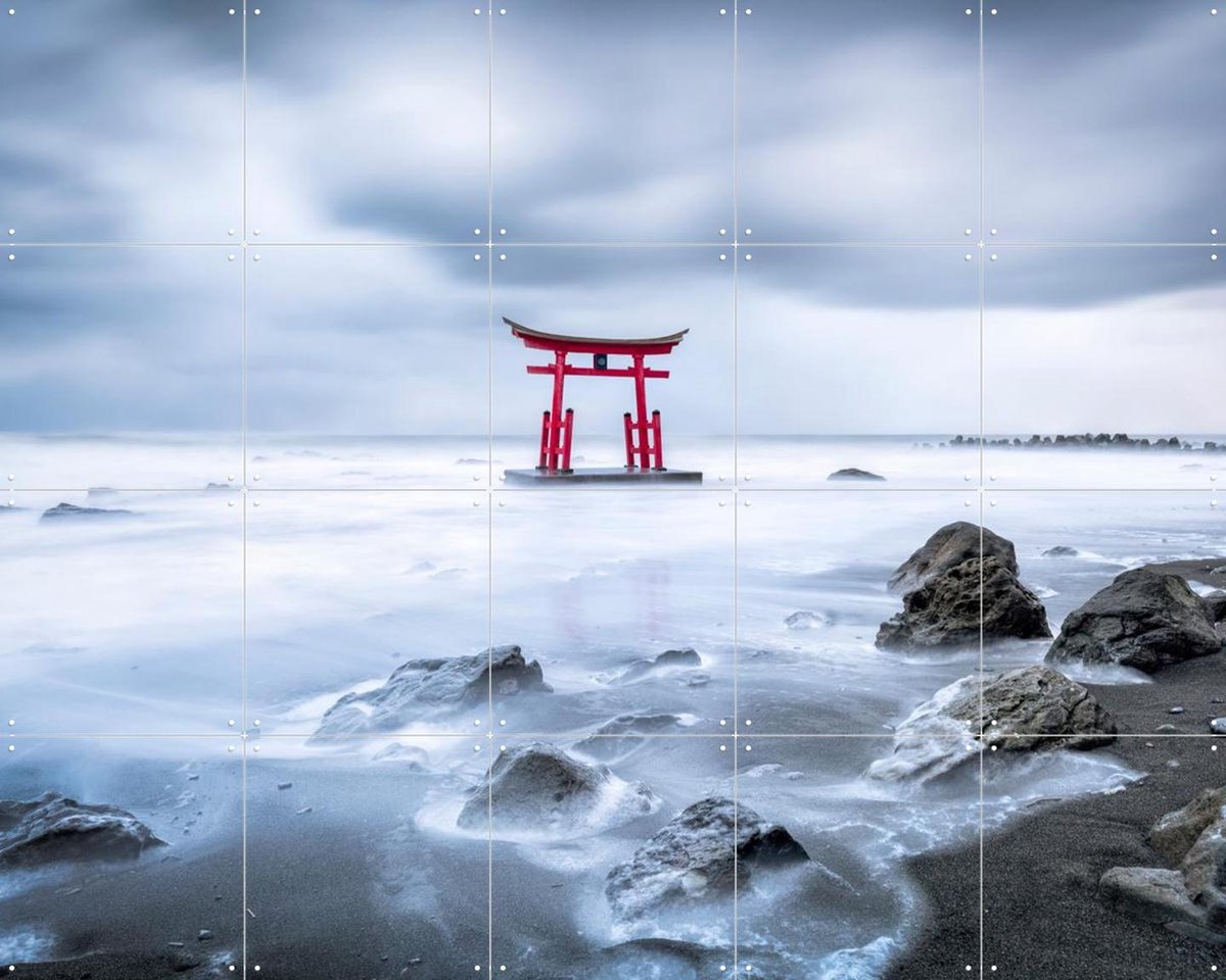 IXXI Torii Gate Toyosaki Konpira Shrine - Japan, Jan Becke - 100 x 80 cm - Gratis ophangtool - Grote wanddecoratie en posters - Fotografie, Gang