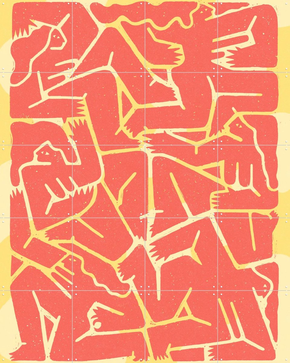 IXXI Femme Fatale, Studio Muti - 80 x 100 cm - Gratis ophangtool - Grote wanddecoratie en posters - Illustraties, Kleurrijk, Abstract, Speels