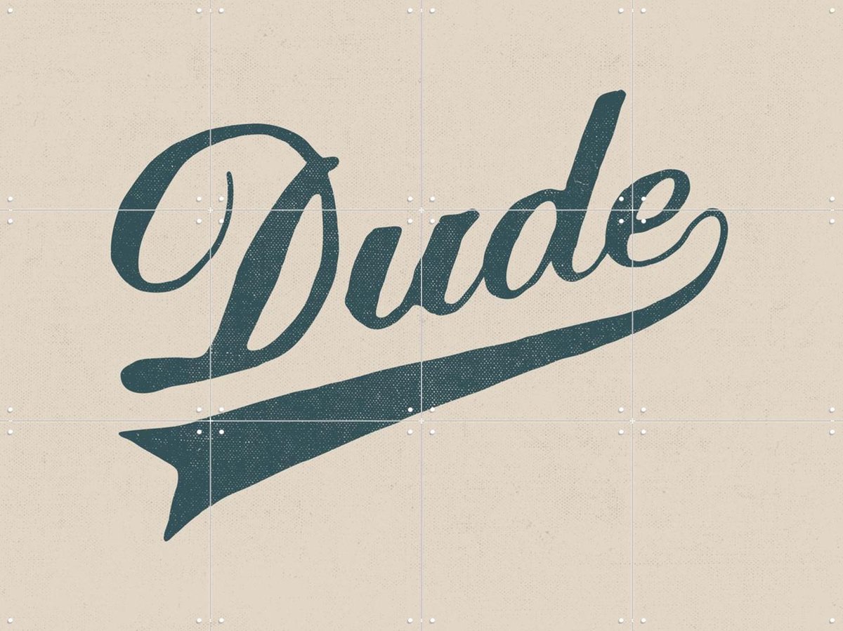IXXI Dude, Florent Bodart - 80 x 60 cm - Gratis ophangtool - Grote wanddecoratie en posters - Typografie, Grafisch Ontwerp, Vintage, Illustraties