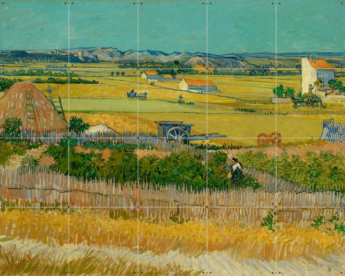IXXI De oogst (1888), Vincent van Gogh (1853 - 1890) & Van Gogh Museum - 100 x 80 cm - Gratis ophangtool - Grote wanddecoratie en posters - Klassiek