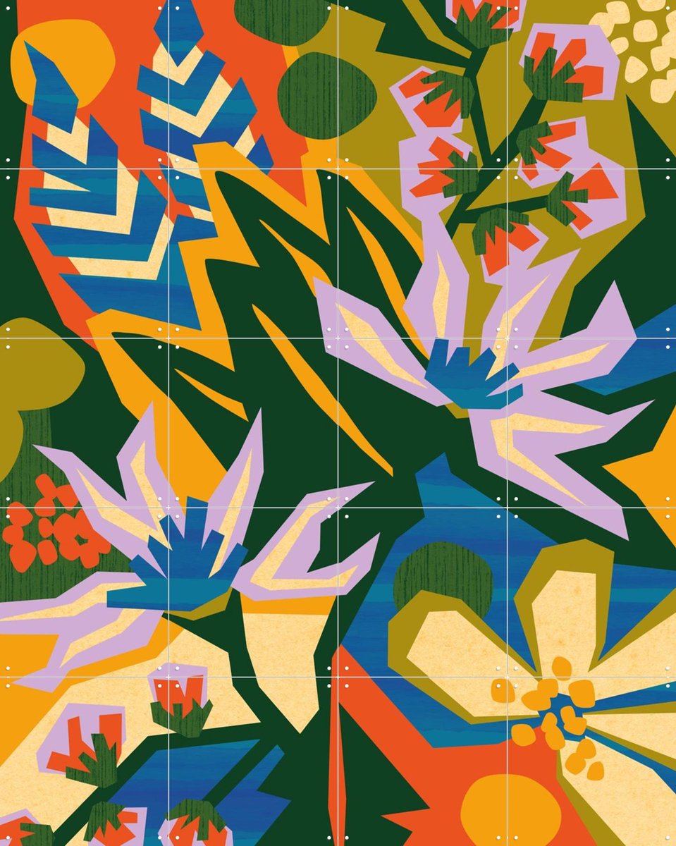 IXXI Autumnal Arrangment, Megan Gallagher - 80 x 100 cm - Gratis ophangtool - Grote wanddecoratie en posters - Abstract, Illustraties, Speels
