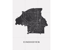 IXXI Eindhoven City Map, Kunst in Kaart - 60 x 80 cm - Grote wanddecoratie en posters - Grafisch Ontwerp, Geometrische Kunst, Line art, Minimalisme