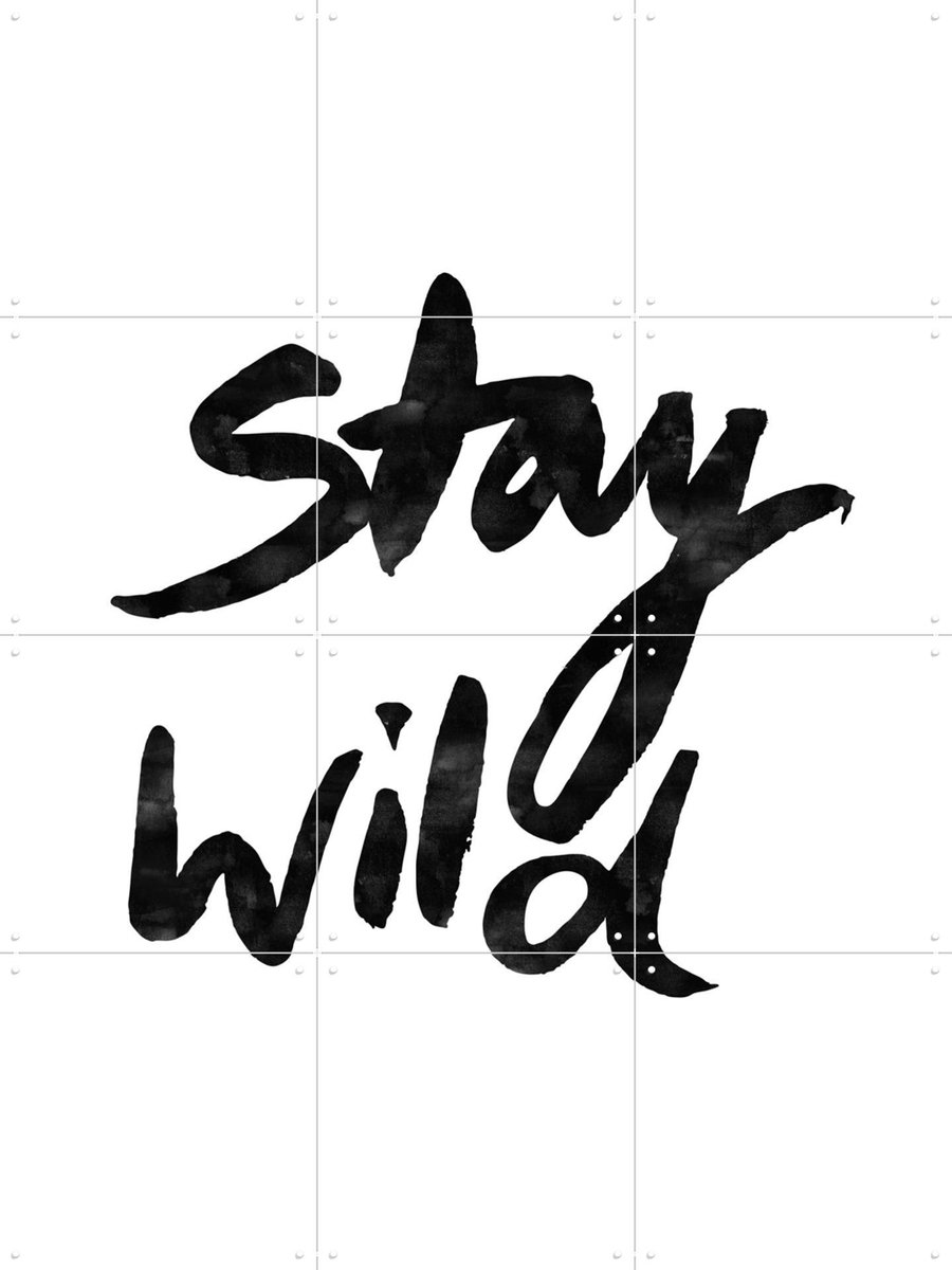 IXXI Stay Wild, Mareike Böhmer - 60 x 80 cm - Gratis ophangtool - Grote wanddecoratie en posters - Grafisch Ontwerp, Pop art, Typografie, Woonkamer