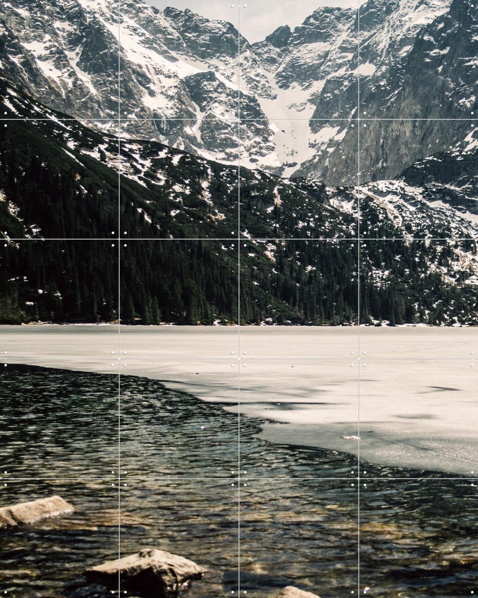 IXXI Winter Mountain Lake, Pati Photography - 80 x 100 cm - Gratis ophangtool - Grote wanddecoratie en posters - Naturalisme, Fotografie, Slaapkamer