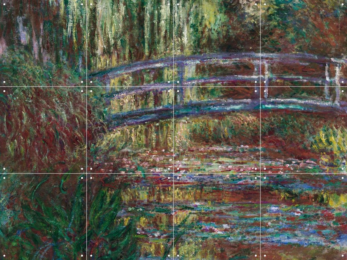 IXXI The Water Lily Pond, Claude Monet & Museum of Fine Arts Boston - 80 x 60 cm - Gratis ophangtool - Grote wanddecoratie en posters - Olieverf