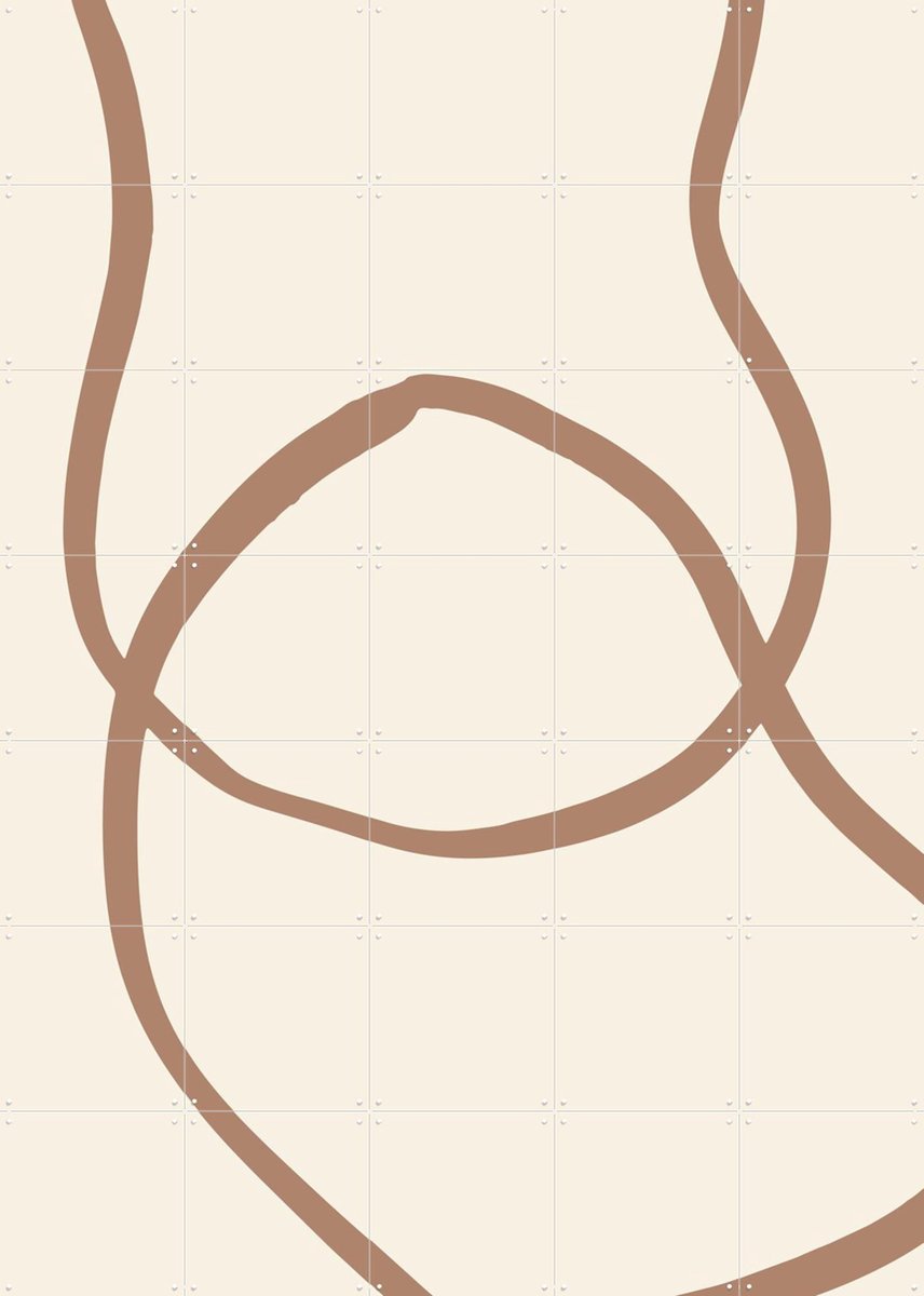 IXXI Abstract Lines Mocha 6, Various - 100 x 140 cm - Gratis ophangtool - Grote wanddecoratie en posters - Grafisch Ontwerp, Minimalisme, Abstract