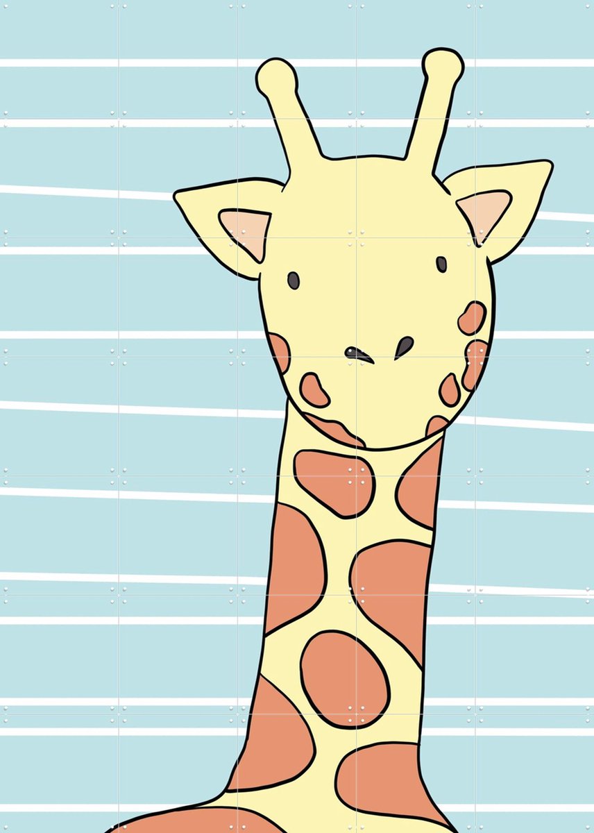 IXXI Little Giraffe, BAINAI - 100 x 140 cm - Gratis ophangtool - Grote wanddecoratie en posters Kinderkamer, Babykamer, Kinderen, Baby, Dieren