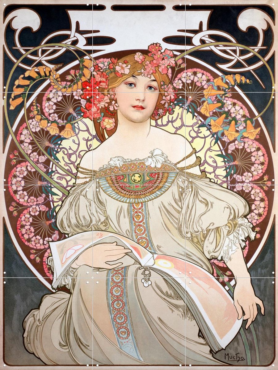 IXXI Calendar Illustration 1896, Bridgeman Images - 60 x 80 cm - Gratis ophangtool - Grote wanddecoratie en posters - Art Nouveau, Vintage