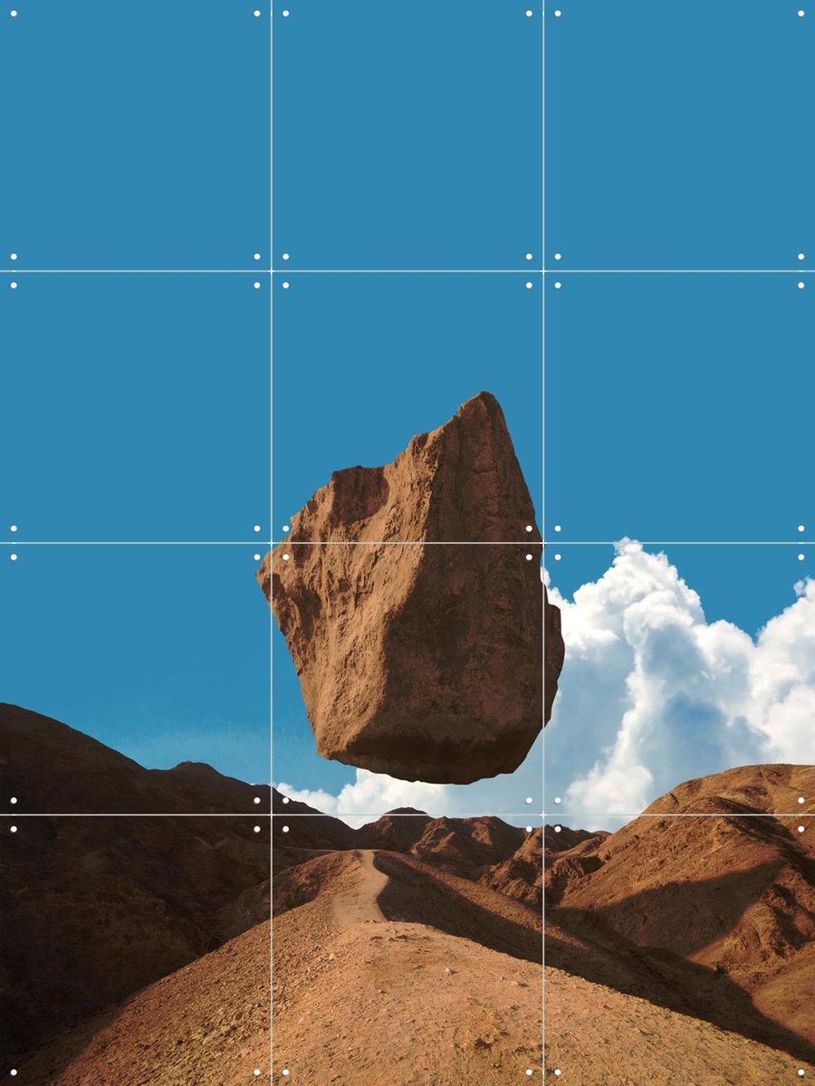 IXXI Floating Land, Fran Rodriguez - 60 x 80 cm - Gratis ophangtool - Grote wanddecoratie en posters - Digitale Kunst, Fotografie, Minimalisme