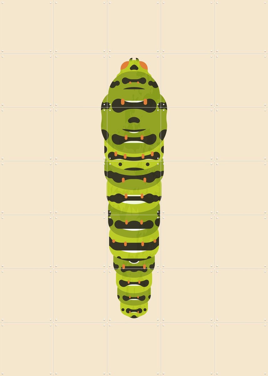 IXXI The Queen Page Caterpillar, Studio Kars + Boom - 100 x 140 cm - Gratis ophangtool - Grote wanddecoratie en posters - Digitale Kunst