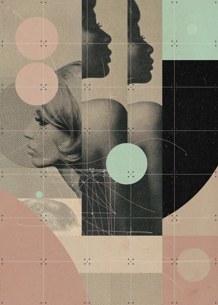 IXXI Feminence, Frank Moth - 100 x 140 cm - Gratis ophangtool - Grote wanddecoratie en posters - Collage, Geometrische Kunst, Digitale Kunst