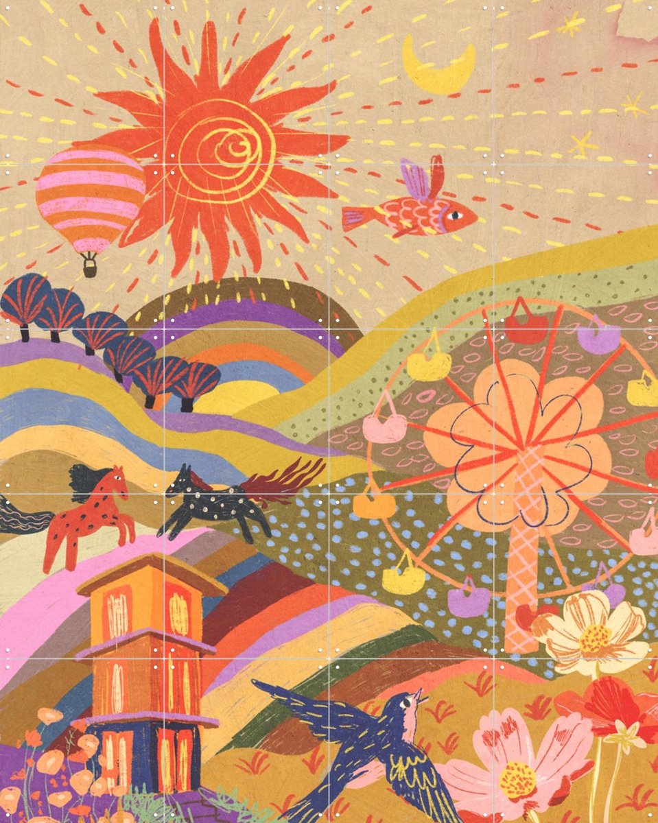 IXXI Where I belong, Gigi Rosado - 80 x 100 cm - Gratis ophangtool - Grote wanddecoratie en posters - Grafisch Ontwerp, Kleurrijk, Fantasierijk