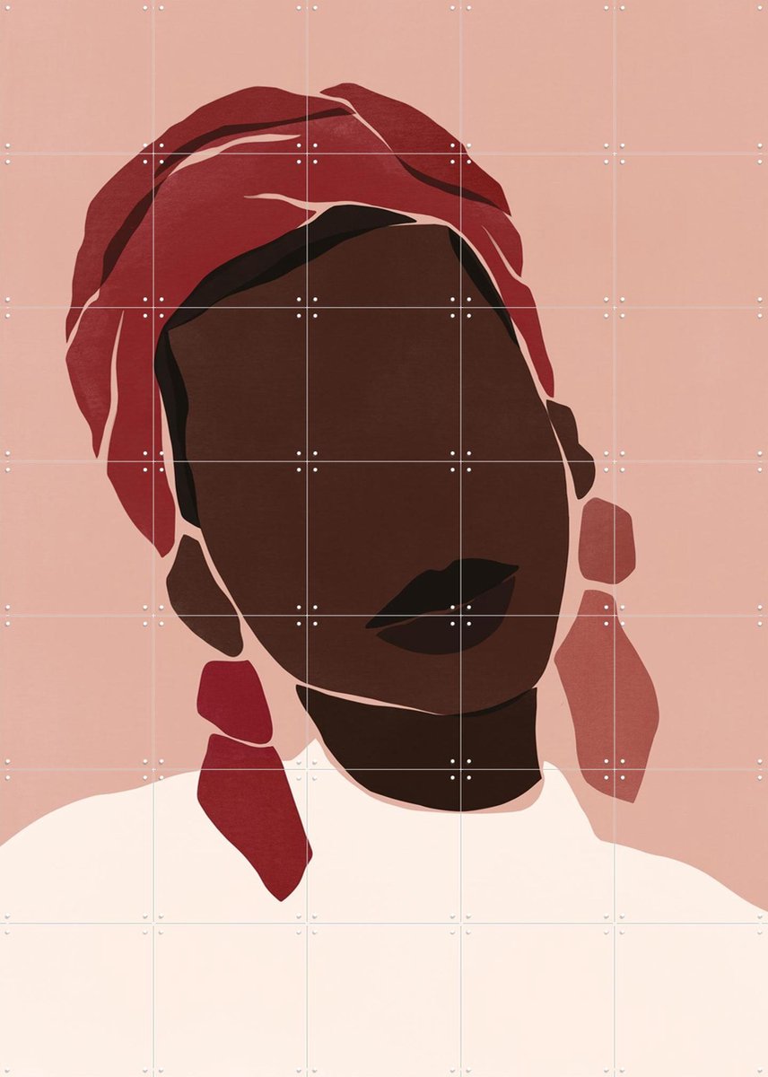 IXXI Sacrée Frangine - Baya, Sacrée Frangine - 100 x 140 cm - Gratis ophangtool - Grote wanddecoratie en posters - Geometrische Kunst, Illustraties