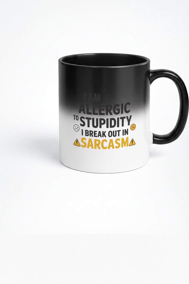 Allergic to Stupidity Mok - Magische Koffiemok met Sarcasme Ontwerp