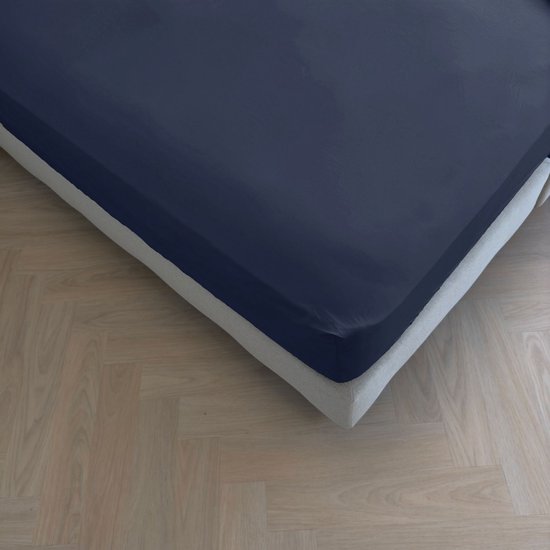 Kayori Puro Hoeslaken Katoen Perkal - 180x210-220 cm - Matrasdikte 35 cm - Hotelkwaliteit - Navy