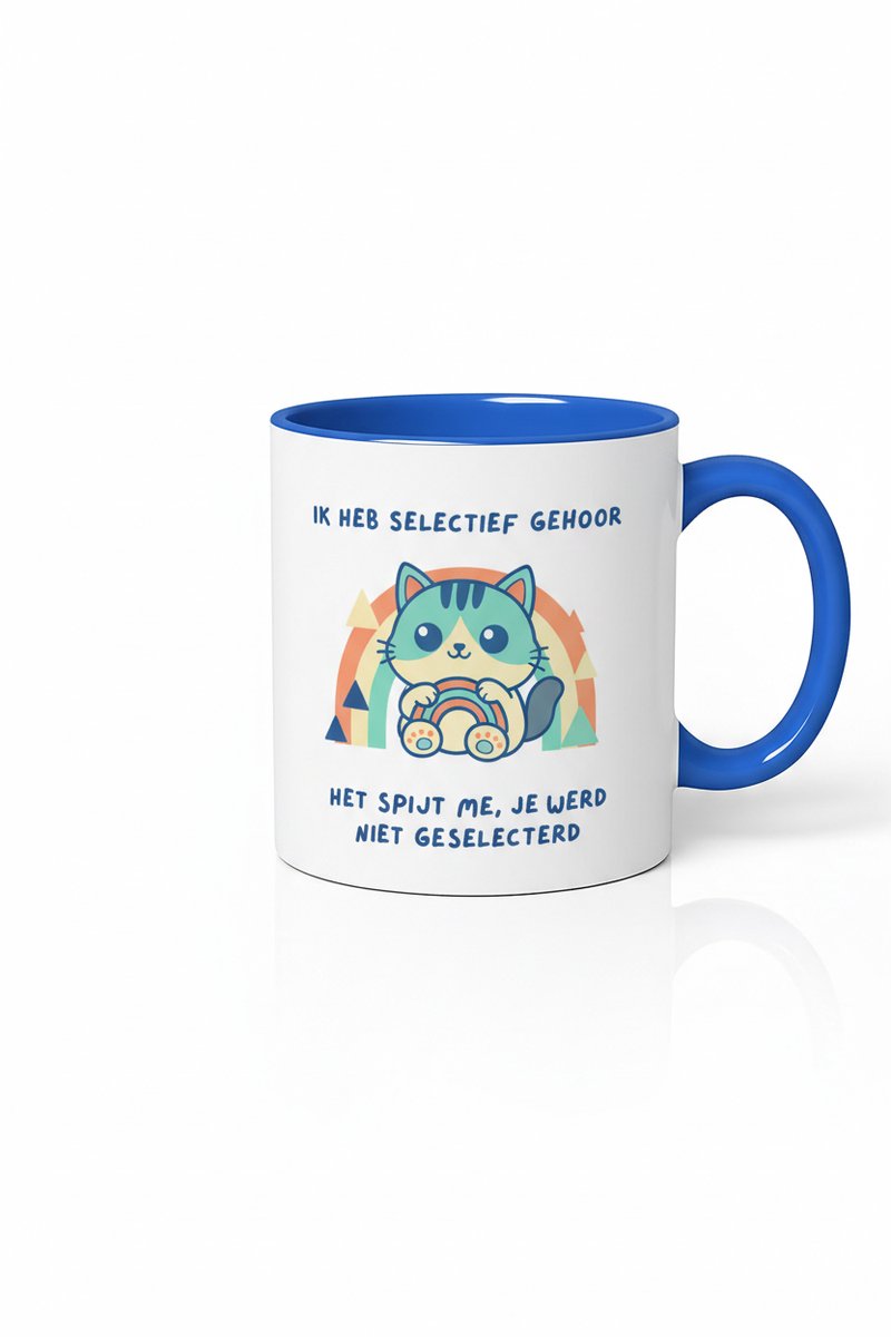 Grappige Mok - Selectief Gehoor Kat - Origineel Cadeau voor Koffie- en Kattenliefhebbers