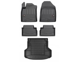 Frogum ProLine Luxe Voordeelset - Premium Automatenset + Kofferbakmat - Geschikt voor KIA Ceed III Sportswagon (Kombi) vanaf 2018 - Zonder Subwoofer - Zwart
