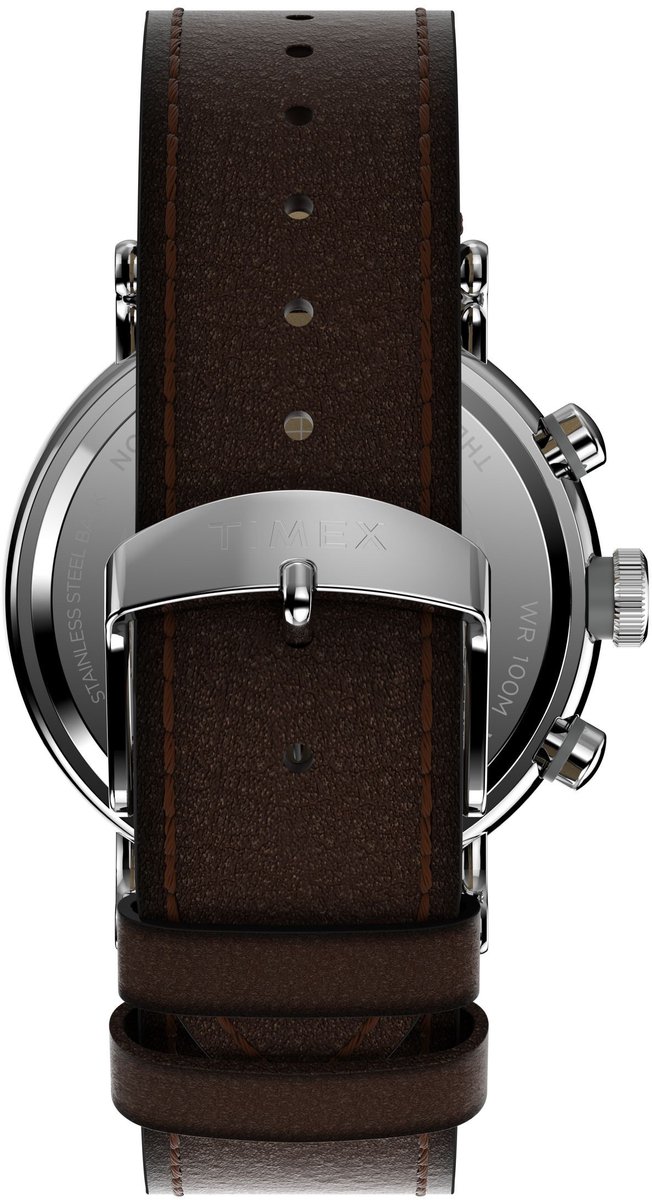 Timex Waterbury Standard Quartz Analoog Horloge Bruin Behuizing Gemaakt Van 100% Low Lead Brass En Een Armband Van 100% Milieubewust Materiaal 22 mm TW2W47300AJ