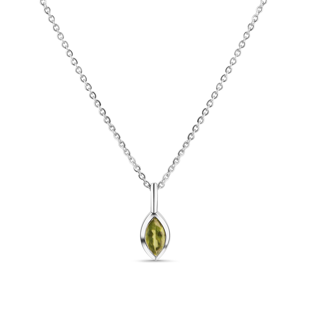 Celesta Anhänger mit Kette 925/- Sterling Silber glanz rhodiniert Peridot grün
