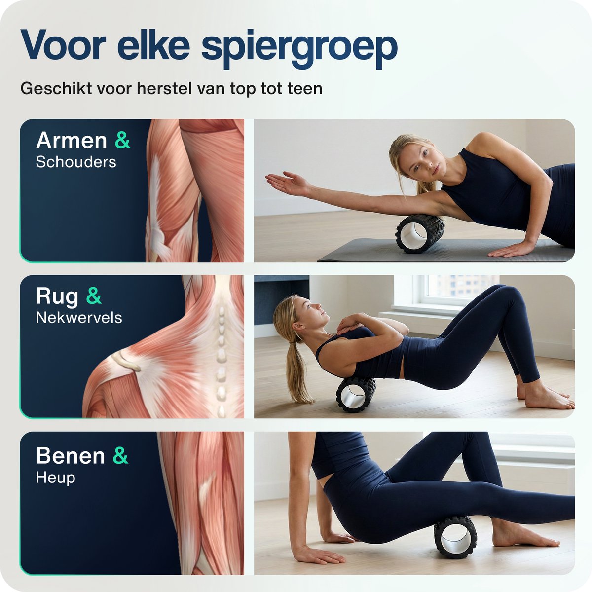 Hulser Foam Roller 33 cm - Massageroller met 3 intensiteiten thumbnail 4